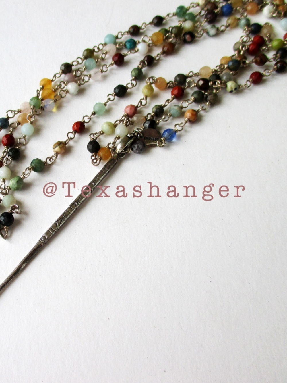 NEW Chan Luu Multistone 41" Silver Dagger Necklace